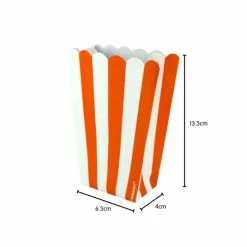 Party Animal Direct Circus Theme ORANGE STRIPE POPCORN BOXES (PACK OF 5)