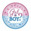 Party Animal Direct GIRL OR BOY SMALL PAPER PLATES (PACK OF 8)