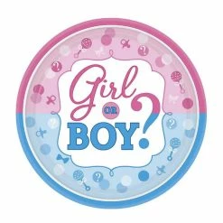 Party Animal Direct GIRL OR BOY SMALL PAPER PLATES (PACK OF 8)
