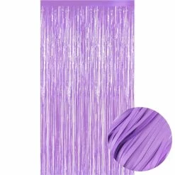 Party Animal Direct PURPLE PLASTIC BACKDROP CURTAIN 90CM X 200CM