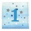 Party Animal Direct ONE LITTLE STAR BOY NUMBER 1 LARGE NAPKINS (PACK OF 16) 1st Birthday