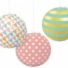Party Animal Direct Pastel Paper Lanterns - 3 Pack Iridescent