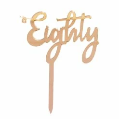 Party Animal Direct 80th Birthday EIGHTY ROSE GOLD ACRYLIC TOPPER