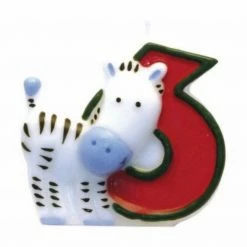 Party Animal Direct SAFARI ZEBRA NUMBER 6CANDLE