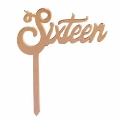 Party Animal Direct SIXTEEN ROSE GOLD ACRYLIC TOPPER