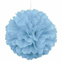 Party Animal Direct LIGHT BLUE TISSUE PAPER POM POM - 40CM