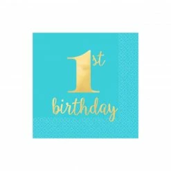 Party Animal Direct 1st Birthday BOY PAPER NAPKINS (PACK OF 16)