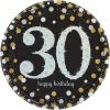 Party Animal Direct SPARKLING CELEBRATION 30TH BIRTHDAY LARGE PAPER PLATES (PACK OF 8)