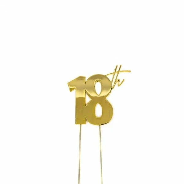 Party Animal Direct 18TH GOLD CAKE TOPPER 18th Birthday 3 Party Animal Direct 18TH GOLD CAKE TOPPER 18th Birthday