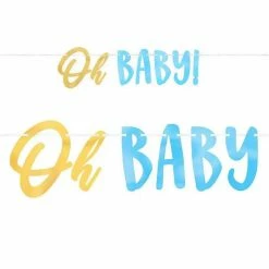 Party Animal Direct OH BABY BOY LETTER BANNER Baby Shower