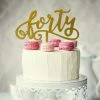 Party Animal Direct 40th Birthday GLITTER GOLD FORTY CAKE TOPPER