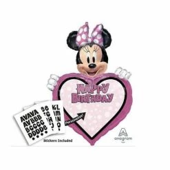 Party Animal Direct Printed Foil Balloons Minnie Mouse Happy Birthday Personalised Alloon