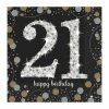 Party Animal Direct SPARKLING CELEBRATION 21ST BIRTHDAY SMALL NAPKINS / SERVIETTES (PACK OF 16)