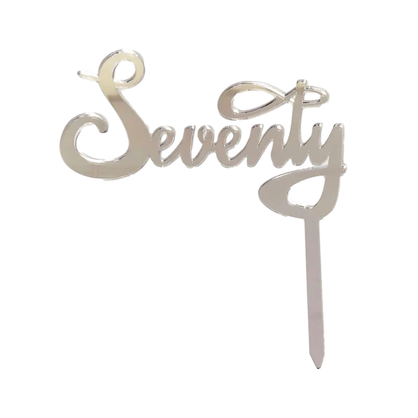 Party Animal Direct 70th Birthday SEVENTY SILVER ACRYLIC TOPPER 3 Party Animal Direct 70th Birthday SEVENTY SILVER ACRYLIC TOPPER