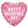 Party Animal Direct “Happy Valentines Day” Sprinkles Pink Standard Heart Foil
