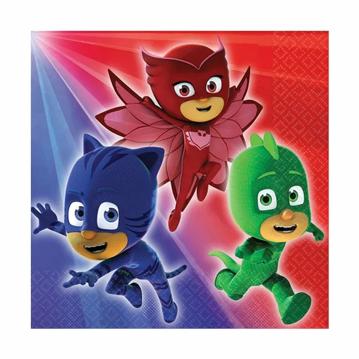 Party Animal Direct Pack Of 16 PJ Masks Small Napkins. 3 Party Animal Direct Pack Of 16 PJ Masks Small Napkins.