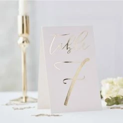 Ginger Ray GOLD FOILED TENT CARD TABLE NUMBERS