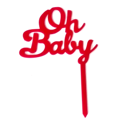 Party Animal Direct OH BABY PINK ACRYLIC CAKE TOPPER