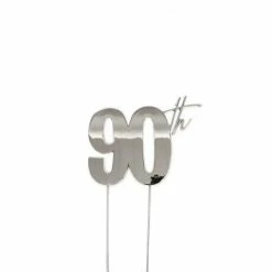 Party Animal Direct 90th Birthday 90TH SILVER CAKE TOPPER
