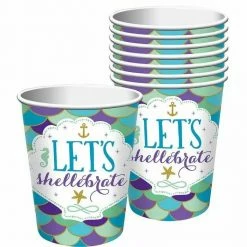 Party Animal Direct Let’s Shellabrate Party Cups Mermaid Party