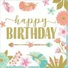 Party Animal Direct Boho “happy Birthday” Beverage Napkin 2 Party Animal Direct Boho “happy Birthday” Beverage Napkin