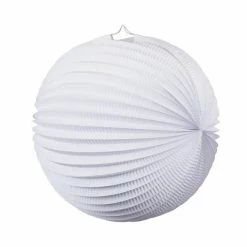 Party Animal Direct WHITE ACCORDION PAPER LANTERN 25CM