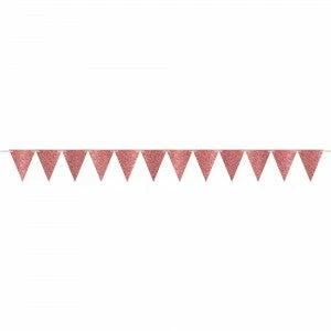 Party Animal Direct ROSE GOLD 12 PENNANT BANNER 3 Party Animal Direct ROSE GOLD 12 PENNANT BANNER