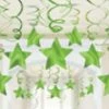 Party Animal Direct STAR SWIRL DECORATIONS PK30 - GREEN
