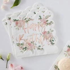 Party Animal Direct FLORAL HAPPY BIRTHDAY NAPKINS