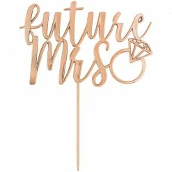 Party Animal Direct Bridal Shower / Bride To Be Blush Wedding Future Mrs Rose Gold Cake Topper