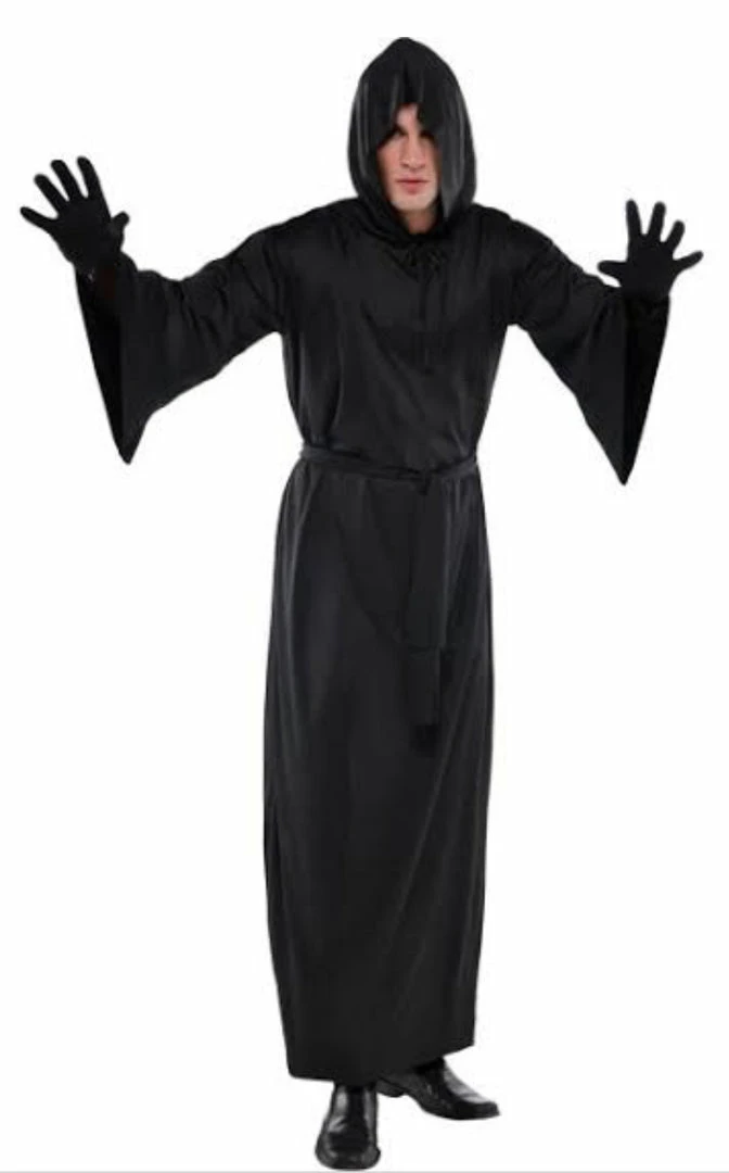 Party Animal Direct Costumes ADULT BLACK HORROR ROBE 3 Party Animal Direct Costumes ADULT BLACK HORROR ROBE