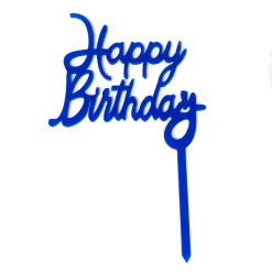 Party Animal Direct BLUE ACRYLIC HAPPY BIRTHDAY TOPPER
