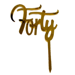 Party Animal Direct FORTY GOLD ACRYLIC TOPPER