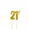Party Animal Direct 21ST GOLD METAL CAKE TOPPER 1 Party Animal Direct 21ST GOLD METAL CAKE TOPPER