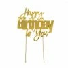 Party Animal Direct HAPPY BIRTHDAY TO YOU GOLD METAL CAKE TOPPER