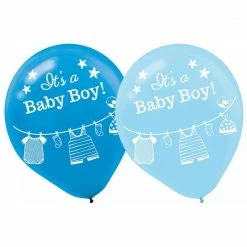 Party Animal Direct Baby Shower SHOWER WITH LOVE BOY ITS A BABY BOY! LATEX BALLOONS 30CM PACK OF 15