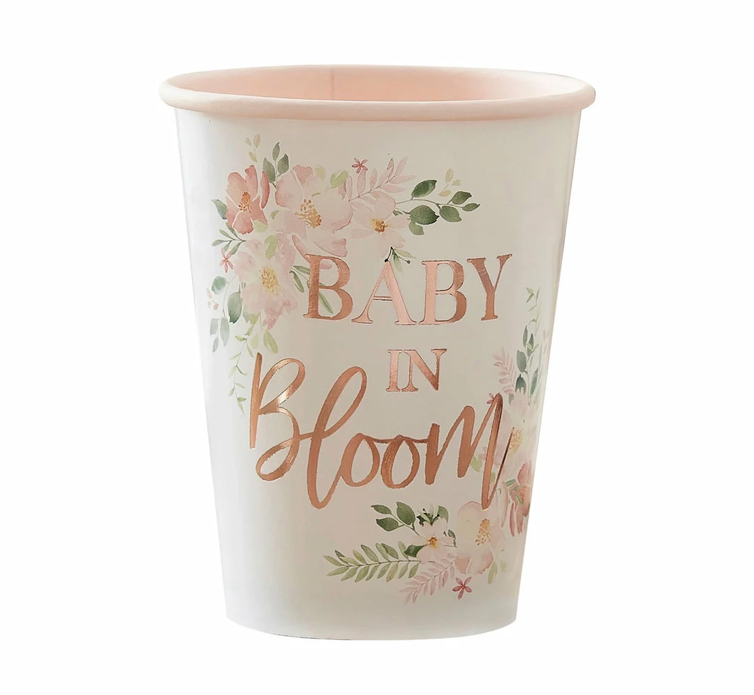 Party Animal Direct Baby Shower BABY IN BLOOM FLORAL CUPS 3 Party Animal Direct Baby Shower BABY IN BLOOM FLORAL CUPS