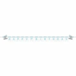 Party Animal Direct 1st Birthday ENCHANTING ELEPHANT BOY SHAPED RIBBON BANNER & STICKERS