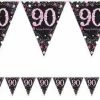Party Animal Direct PINK CELEBRATION 90TH BIRTHDAY FLAG BANNER 1 Party Animal Direct PINK CELEBRATION 90TH BIRTHDAY FLAG BANNER