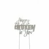 Party Animal Direct HAPPY BIRTHDAY TO YOU SILVER CAKE TOPPER