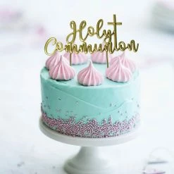 Party Animal Direct HOLY COMMUNION GOLD METAL CAKE TOPPER