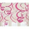 Party Animal Direct HOT PINK SWIRL DECORATIONS (PACK OF 12) 2 Party Animal Direct HOT PINK SWIRL DECORATIONS (PACK OF 12)