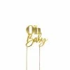 Party Animal Direct OH BABY GOLD CAKE TOPPER Baby Shower