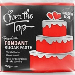Party Animal Direct Cake Making Supplies Over The Top Super Red Fondant 250g