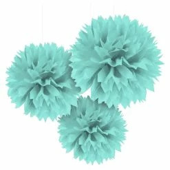 Party Animal Direct Pastel Mint Green MINT GREEN TISSUE PAPER POM POM BALLS (PACK OF 3)