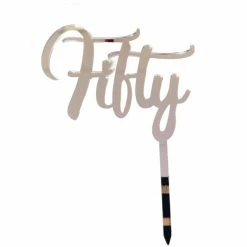 Party Animal Direct FIFTY SILVER ACRYLIC TOPPER 50th Birthday