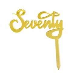Party Animal Direct 70th Birthday SEVENTY GOLD ACRYLIC TOPPER