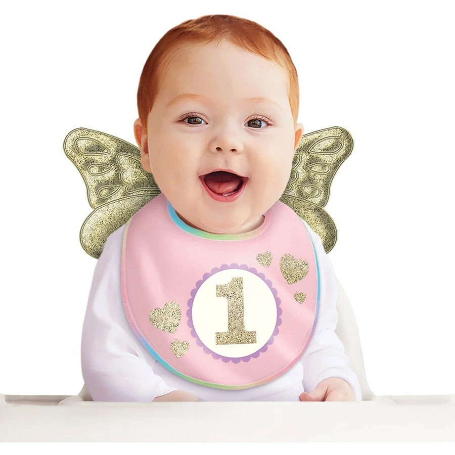 Party Animal Direct "1st Birthday" Fabric Bib With Wings 1 Piece - Multi 3 Party Animal Direct "1st Birthday" Fabric Bib With Wings 1 Piece - Multi