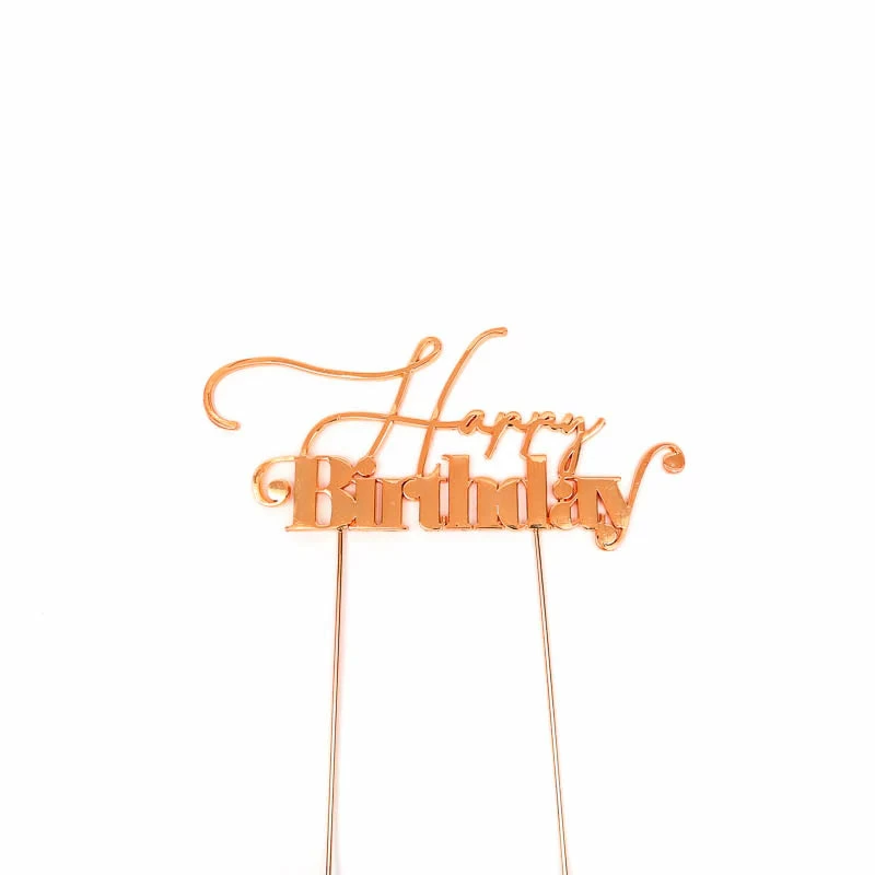 Party Animal Direct HAPPY BIRTHDAY ROSE GOLD CAKE TOPPER 3 Party Animal Direct HAPPY BIRTHDAY ROSE GOLD CAKE TOPPER