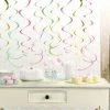 Party Animal Direct PASTEL COLOURS & GOLD SWIRLS (PACK OF 12)